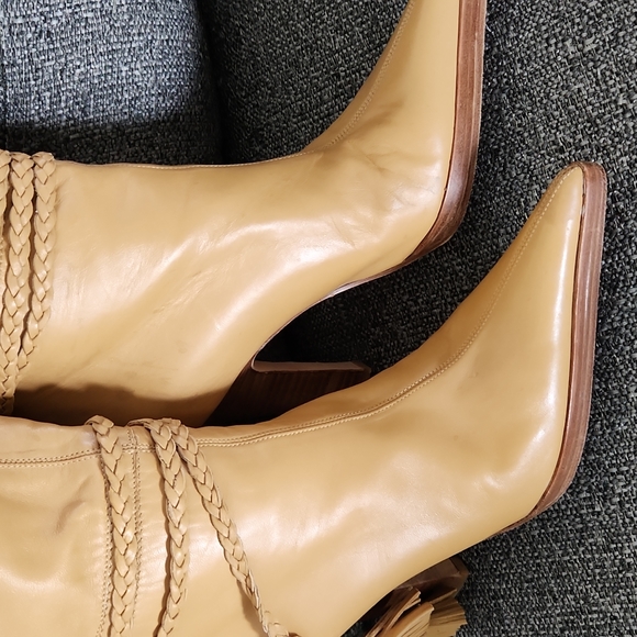 Versace Calfskin High Boots with Braided Ankle Ties 35 - Picture 11 of 16